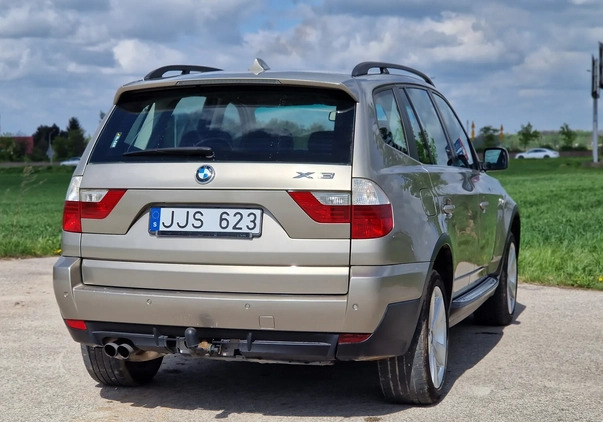 BMW X3 cena 26900 przebieg: 249475, rok produkcji 2007 z Pisz małe 277
